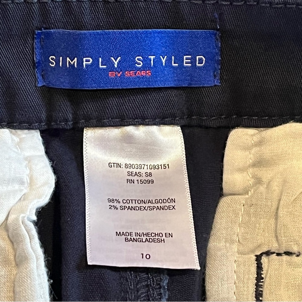 Simply Styled By Sears Chino Shorts Womens 10 Blue - Picture 3 of 3